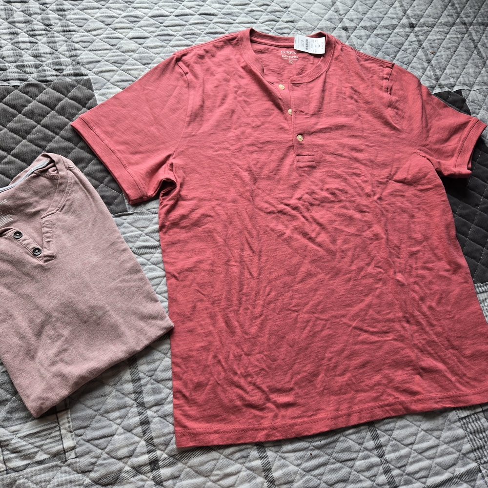 Men's Red Henley Shirt